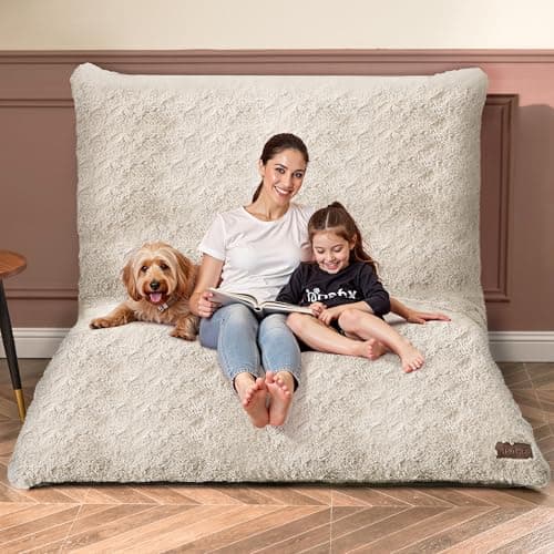 HABUTWAY White Giant Memory Foam 4-in-1 Bean Bag Chair