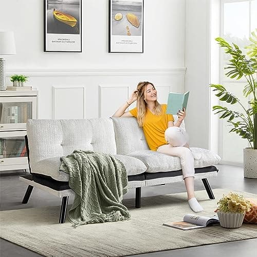 Convertible Sofa Bed with Thicker Cushion for Small Living Spaces
