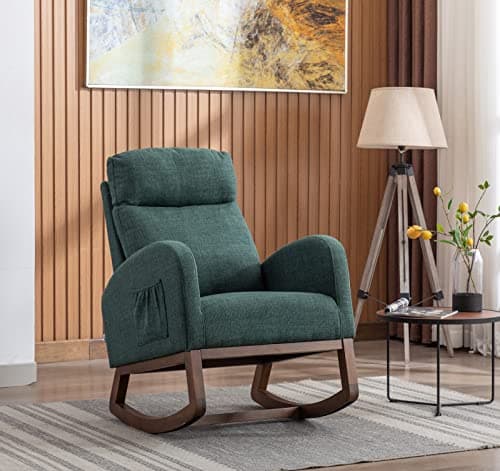 Antetek Beige Modern Accented Rocking Chair for Kids & Babies