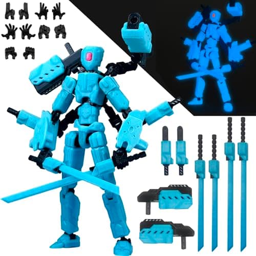 Luminous 8-inch Lucky 13 Action Figure, Nova T-13 Dummy 13 Mobile Robot Toys
