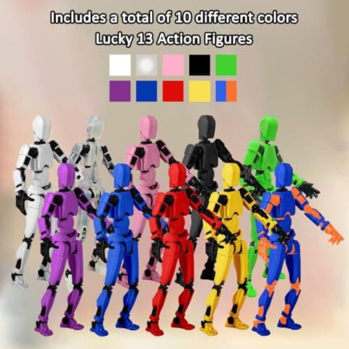 Lucky Titan 13 Action Figure Set, 10PCS Robot Toys (Dummy 13)