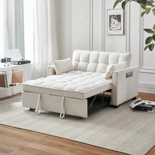 Modern 3-in-1 Sleeper Sofa Bed with Storage - Beige