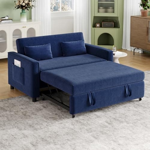 Futon Sofa Bed with Adjustable Backrest, Grey
