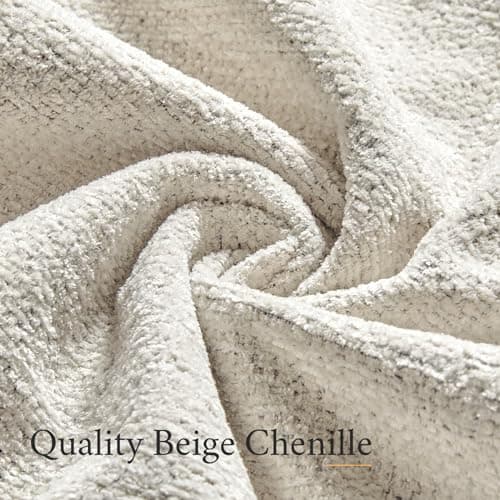 AMERLIFE Beige Chenille 89" Extra Deep 3 Seater Sofa Couch