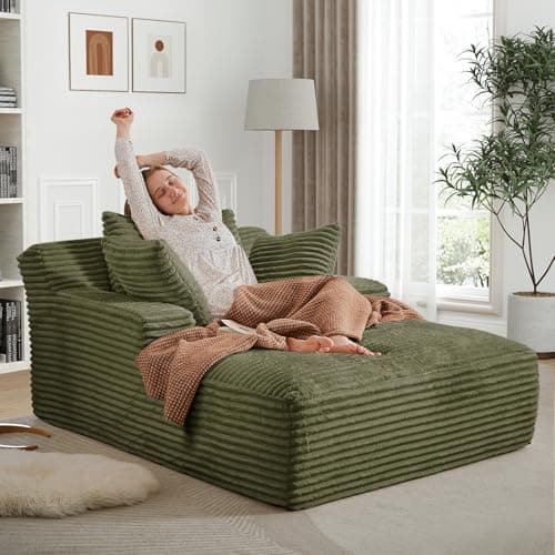 Modern 50-inch Upholstered Corduroy Deep Seat Sofa Bed for Living Room, Bedroom Apartment, Grey
| Oversized Chaise Lounge Chair Indoor Sleeper Sofa Couch for Living Room, Bedroom Apartment, Grey
| Deep Seat Sofa Bed with Armrests and 3 Throw Pillows