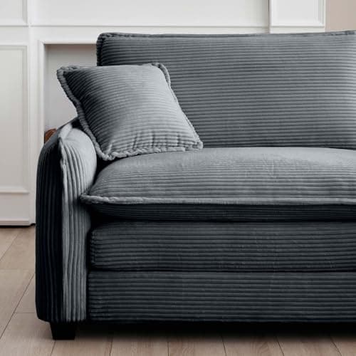 Oversized Chaise Lounge Chair with Ottoman for Bedroom and Living Room, Grey