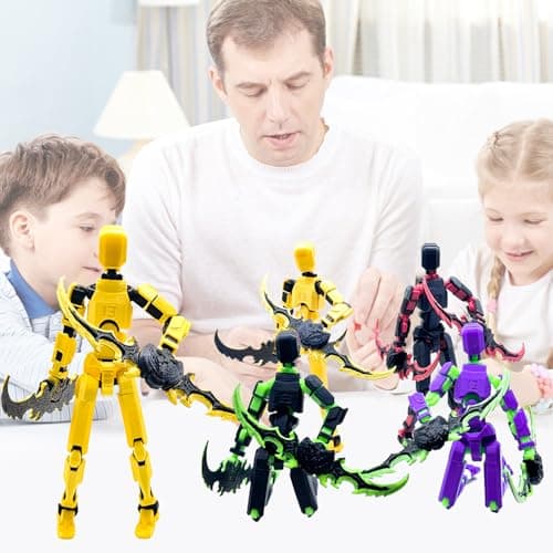 4 Packs T13 Action Figure Set, 3D Printed Robot Doll for Kids & Adults