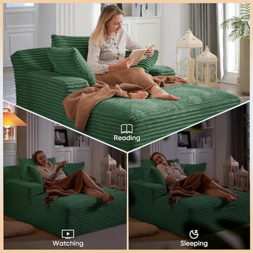 Modern Oversized Chaise Lounge Sofa Bed for Living Room or Bedroom Apartment