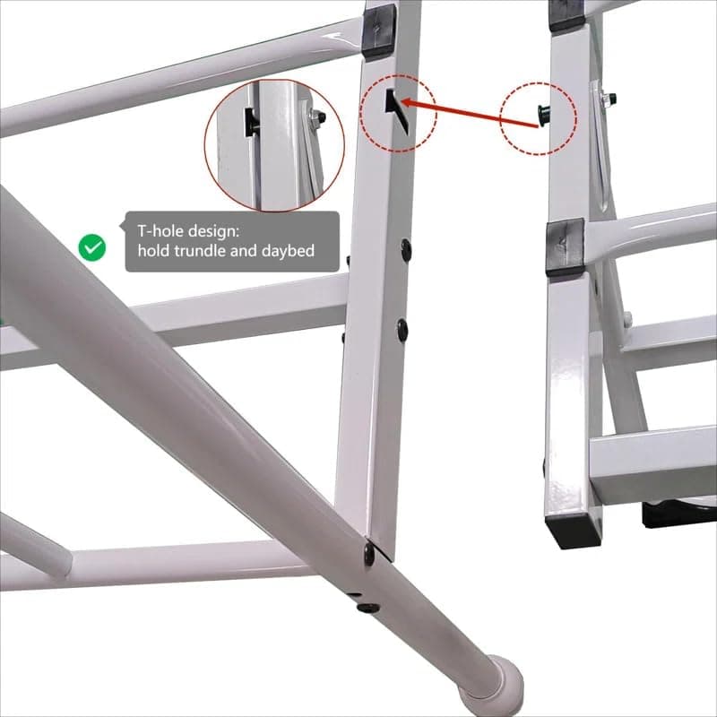 Twin Daybed with Pop Up Trundle, Steel Support for Kids & Adults
