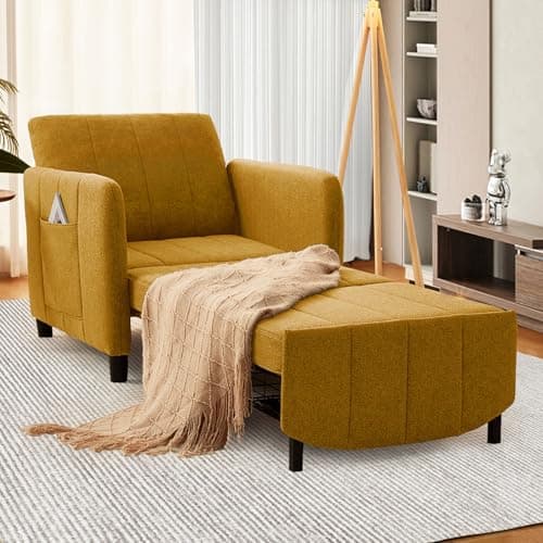 84" Extra Long Convertible Chair Bed | Sleeper Chair & Pull-Out Sofa Bed (Dark Grey)