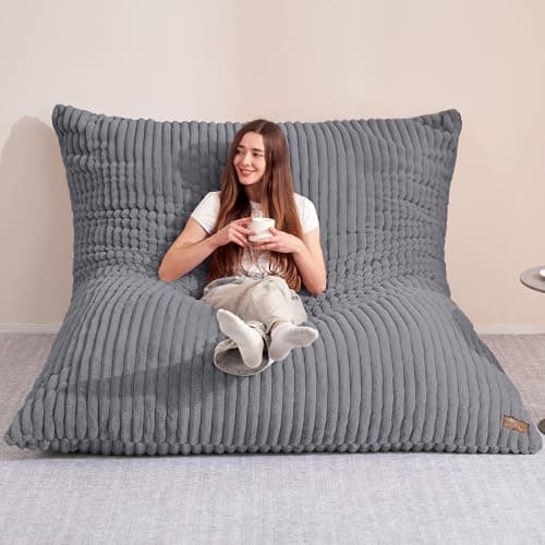 HABUTWAY White Giant Memory Foam 4-in-1 Bean Bag Chair