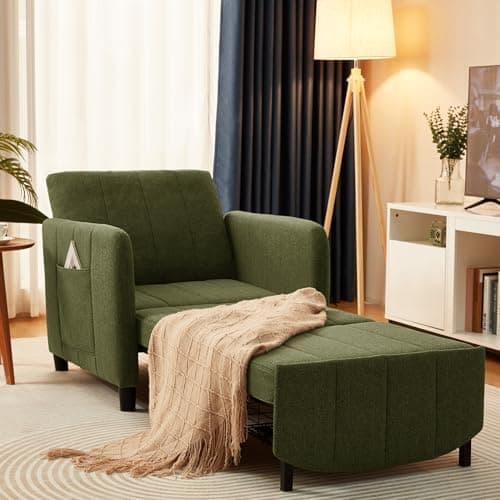 84" Extra Long Convertible Chair Bed | Sleeper Chair & Pull-Out Sofa Bed (Dark Grey)