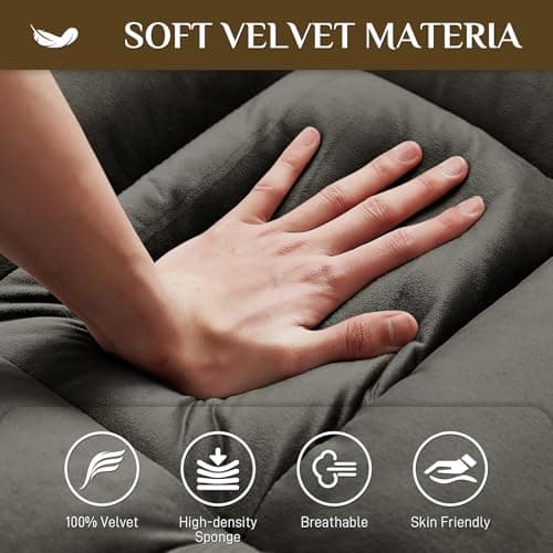 Dark Grey Velvet 3-in-1 Sleeper Sofa Bed with Adjustable Backrest and Storage Pockets