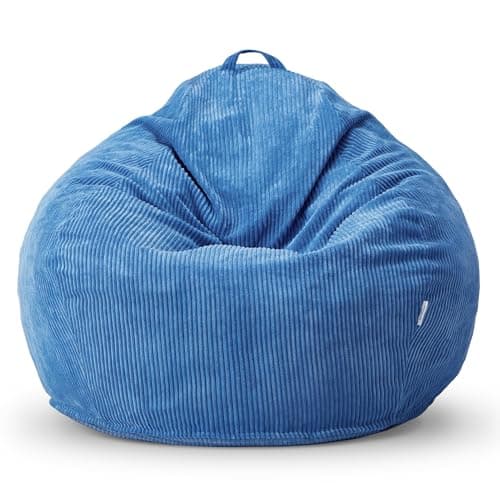 Teardrop Memory Foam Bean Bag Chair, Soft Pink Corduroy Cover