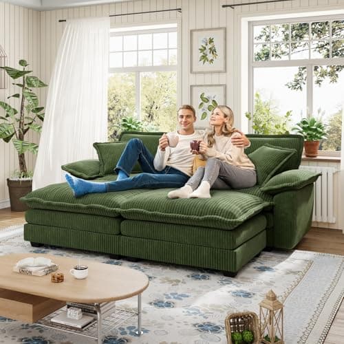 48-inch Modern Pink Chaise Lounge Sofa with Ottoman & Pillows