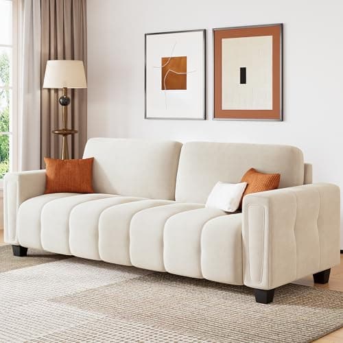 LIKIMIO 3-Seater Grey Modern Sofa with Extra Deep Seats and Comfortable Armrests