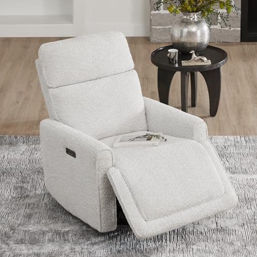 CHITA Electronic Power Recliner Chair, FSC Certified, Boucle White