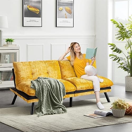 Convertible Sofa Bed with Thicker Cushion for Small Living Spaces