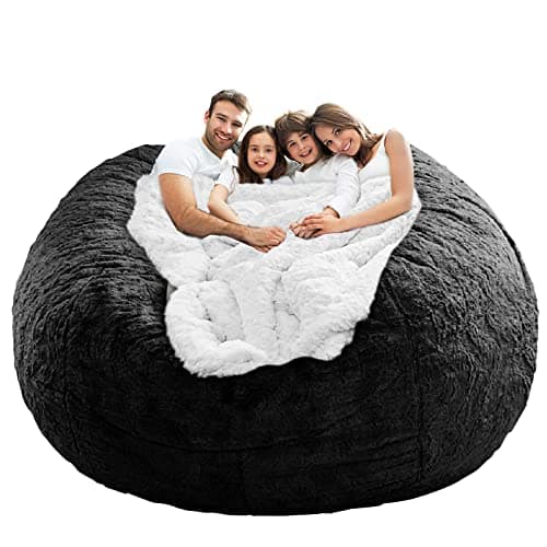 LapEasy Giant Dark Grey PV Velvet Bean Bag Chair Cover