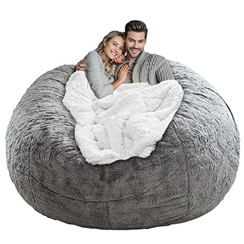 LapEasy Giant Dark Grey PV Velvet Bean Bag Chair Cover