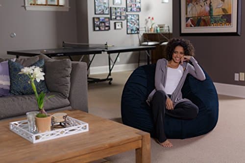 Navy Plush Memory Foam Bean Bag Chair - Stuffed Sofa Sack Furniture