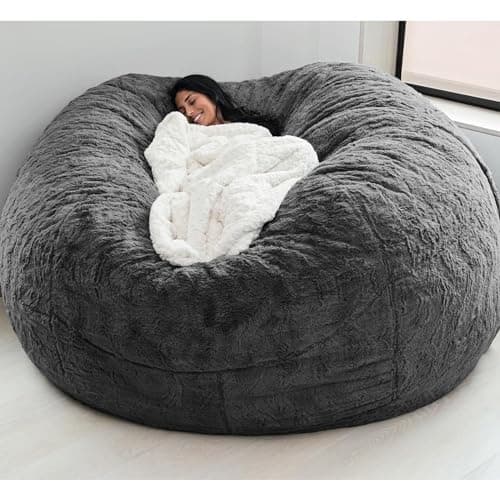 Kids & Adult Bean Bag Chair Cover, Gray PV Velvet (6FT)