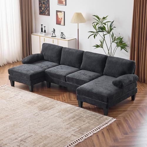 VINGLI Beige 4-Seat U-Shaped Sectional with Chaise for Living Room