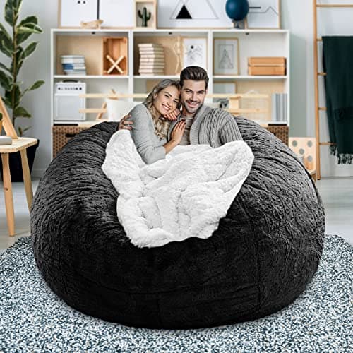 LapEasy Giant Dark Grey PV Velvet Bean Bag Chair Cover