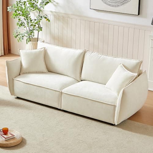 Antetek 88-inch Oversized Chenille Loveseat Sofa, Modern & Comfortable for Living Room, Bedroom & More, Black