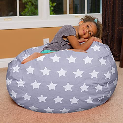 Posh Creations White Stars Bean Bag Chair - Large