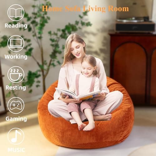 Giant Green Soft Corduroy Stuffed Animal Storage Bean Bag Chair