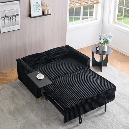 Eafurn 3-in-1 Convertible Pull-Out Sofa Bed with Storage Armrest