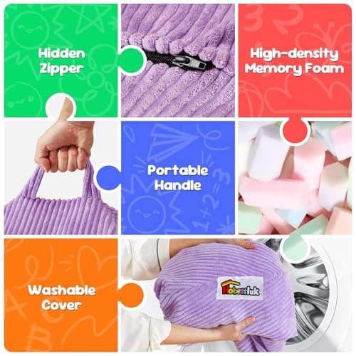 Hobestluk Purple Teardrop Bean Bag Chair Small With Filler Included
