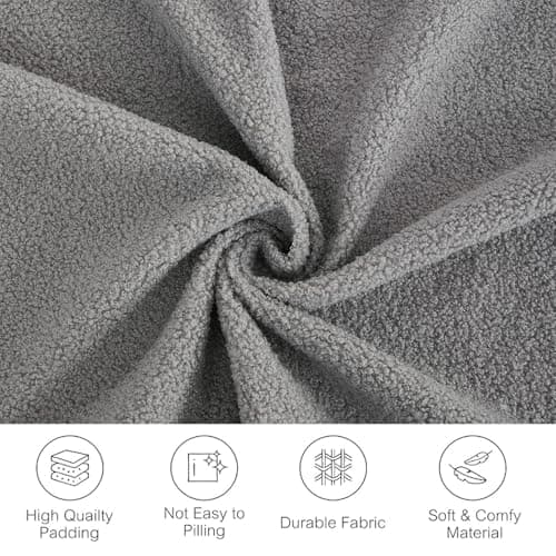 Antetek Gray Moduler Sectional Futon Sofa Bed with 3 Cushions & Pillows