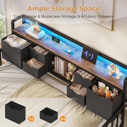 ADORNEVE Height Adjustable Metal Twin Day Bed with Storage and Charging Station, Living Room and Bedroom Daybed for Kids and Adults, Black  
ADORNEVE Twin Day Bed with Trundle and Storage Headboard, Perfect for Kids and Adults in Bedroom and Guest Ro