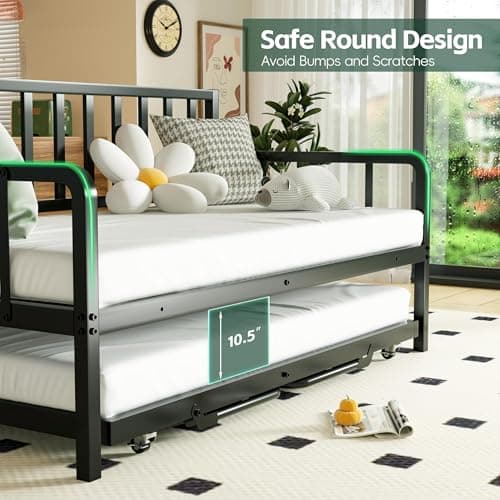 Twin Daybed with Trundle Bed and Charging Station
