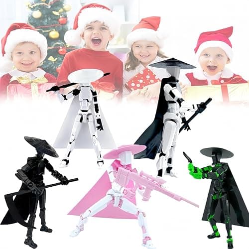 4 Packs Titan 13 3D Printed Action Figure Set, Multi-Jointed Robot Gift