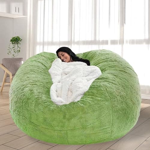 Giant Grey Bean Bag Chair for Adults and Kids, No-Fill, Stuffed Animal Storage