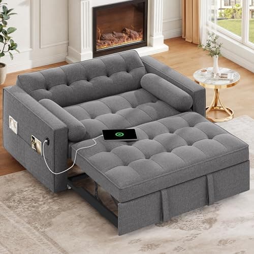 DWVO Dark Grey 3-in-1 Sleeper Sofa Bed with Reclining Backrest & Storage – Living Room Furniture