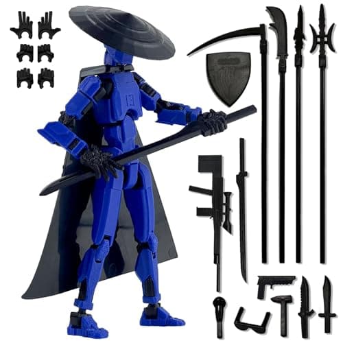 T13 Action Figure Accessories, Dummy 13 Multi-Jointed 3D Printed Toys (Black)