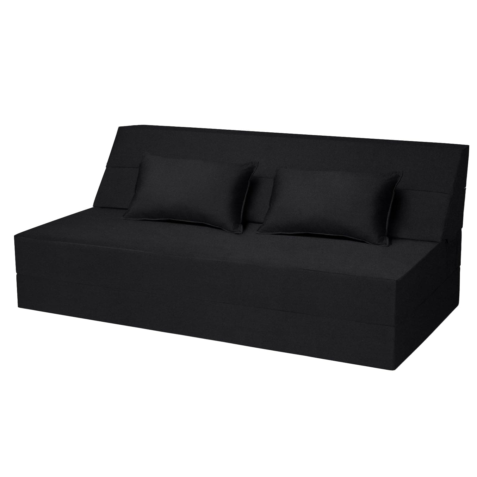 5-in-1 Queen Convertible Sofa Bed with Memory Foam Mattress, Velvet Fabric, Black