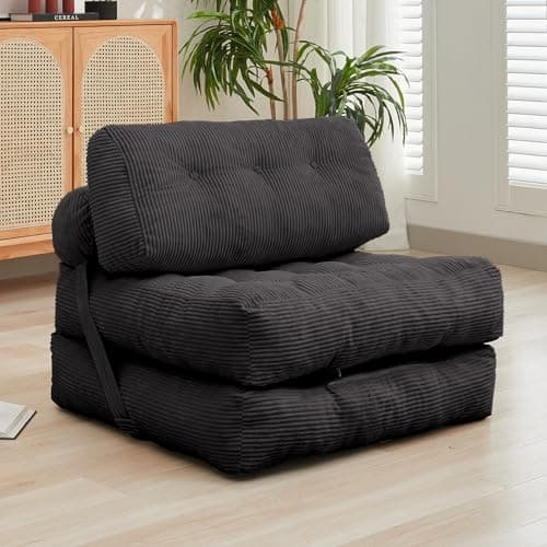 PureMind Convertible Sofa Bed, Portable Fold Out Chair, Comfortable Lounge