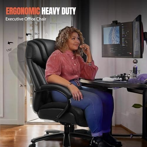 COMHOMA Big and Tall 650lbs Ergonomic Computer Chair with Thickened Armrests