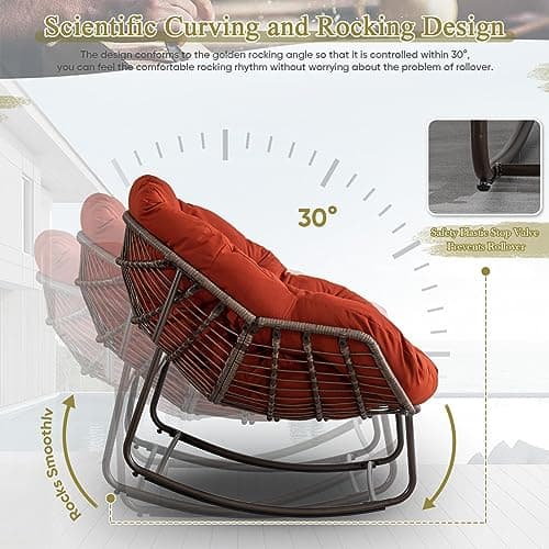 Antetek Outdoor Wicker Egg Chair, Comfortable & Oversized Lounge for Any Room