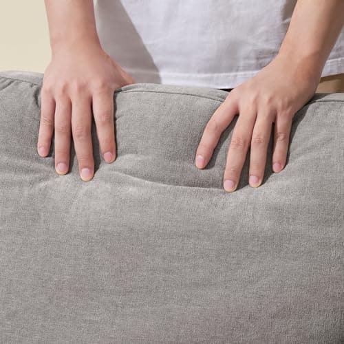 3-in-1 Chenille Convertible Sofa Bed with Pull-Out Bed, Grey
