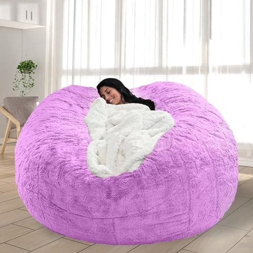 Giant Grey Bean Bag Chair for Adults and Kids, No-Fill, Stuffed Animal Storage