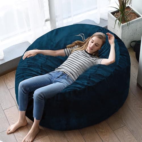 60" Dark Grey Oversized Bean Bag Sofa with Memory Sponge (5FT)