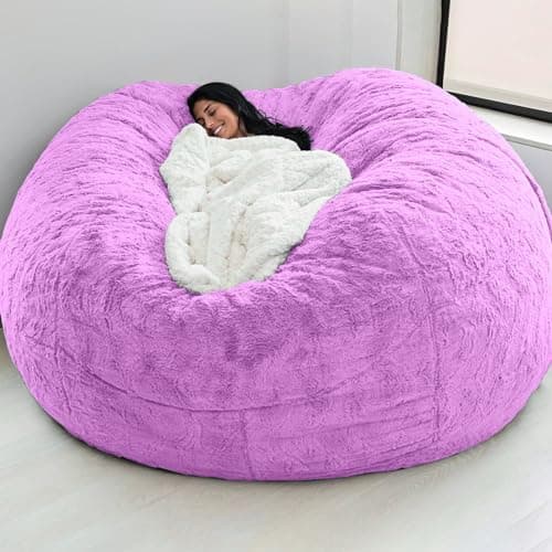 Kids & Adult Bean Bag Chair Cover, Gray PV Velvet (6FT)