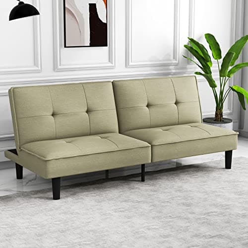 IULULU Medium Grey L-Shaped Sleeper Sofa with Pullout Bed