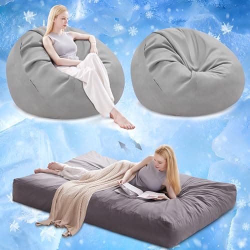 Grey Queen Giant Bean Bag Chair Bed for Adults